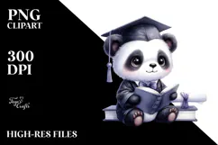 Cute Baby Panda with Graduation Cap PNG Product Image 2