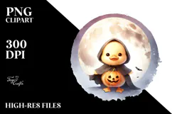 Cute Baby Duck on Moon, Transparent PNG Product Image 2