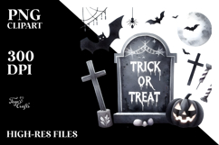 Washed Simple Cute Tombstone with Trick or Treat Text Product Image 2