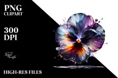 Abstract Pansy Glossy Design | Clipart Product Image 1