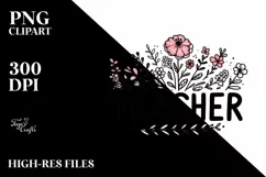 Simple Flowers Teacher Summer Flower PNG Product Image 3