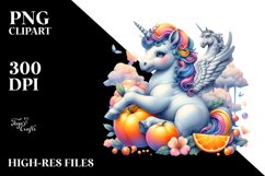 Baby Unicorn with Sculpture, Watercolor PNG Product Image 3