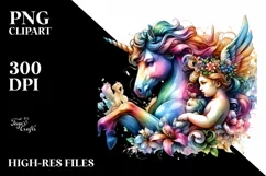 Colorful Sculpture Unicorn PNG Product Image 3