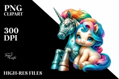 Colorful Sculpture Unicorn PNG Product Image 3