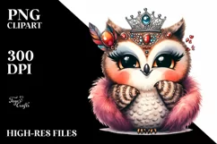 Funny Cute Owl Whimsical Watercolor Sublimation Product Image 1