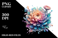 Chrysanthemum Watercolor Splash PNG Product Image 2