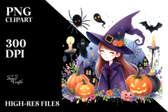 Halloween Witch Scenery | Sublimation Clipart Product Image 2