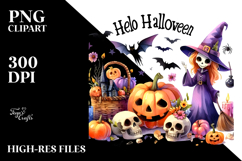 Halloween Witch Scenery | Sublimation Clipart Product Image 2