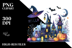Halloween Witch Scenery | Sublimation Clipart Product Image 2