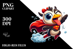 Cute Bird with Superhero Cape and Udder PNG Product Image 2