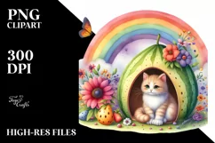 Watercolor Cat House Fruit Rainbow Bird Butterfly | Product Image 3