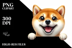crazy shiba inu peeking clipart Product Image 1