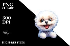 Crazy Funny Bichon Frise Watercolor Clipart Product Image 3