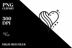 Simple Lineart Heart Drawing, PNG Product Image 2
