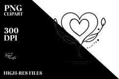 Lineart Heart Illustration, PNG Product Image 2