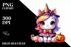 Watercolor Cute Baby Unicorn Halloween | Sublimation | Product Image 1