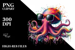 Colorful Quirky Octopus Art Clipart Product Image 1