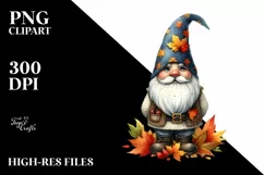 Autumn Gnome Watercolor PNG Product Image 3