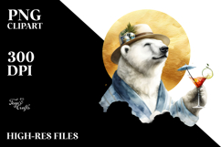 Cool Polar Bear Drinks Cocktail, PNG Product Image 2