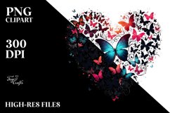 Heart with Butterflies, Transparent PNG Product Image 2