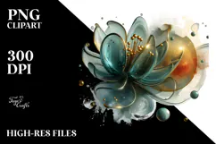 Abstract Glossy Tulip Watercolor Splash PNG Product Image 2