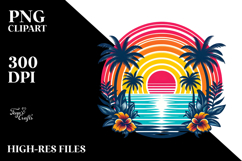 Retro Tropical Rainbow Sunset, 20 oz Tumbler Product Image 2