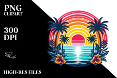 Retro Tropical Rainbow Sunset, 20 oz Tumbler Product Image 2