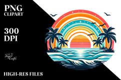 Retro Tropical Rainbow Sunset, 20 oz Tumbler Product Image 2
