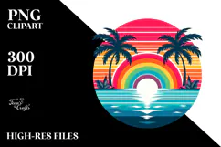 Retro Tropical Rainbow Sunset, 20 oz Tumbler Product Image 2