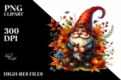 Vibrant Autumn Gnome PNG Product Image 1