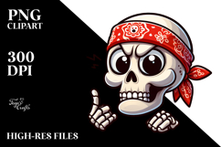 Sarcastic Skull with Bandana PNG Product Image 2