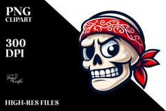 Sarcastic Skull with Bandana PNG Product Image 2