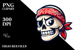 Sarcastic Skull with Bandana PNG Product Image 2