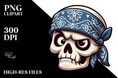Sarcastic Skull with Bandana PNG Product Image 2
