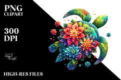 Vibrant Turtle with Flowers, 20 oz Tumbler Product Image 2