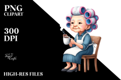 Watercolor Old Lady Chair Hair Curlers Mug | Sublimation | Product Image 2