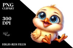 Funny Baby Chick Sitting Clipart Product Image 2