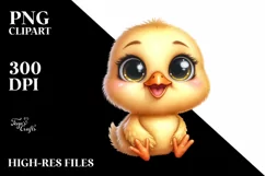 Funny Baby Chick, Big Eyes | Clipart Product Image 3