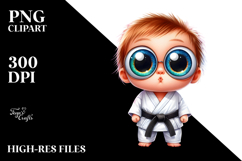 Crazy-Eyed Baby Rabbit in Karate Outfit Product Image 2