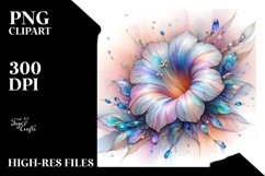 Pastel Morning Glory in with Metallics, Transparent PNG Product Image 3