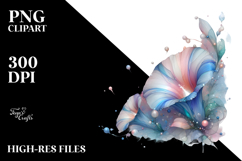Pastel Morning Glory in with Metallics, Transparent PNG Product Image 2