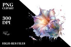 Pastel Morning Glory in with Metallics, Transparent PNG Product Image 1