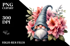 Gnome with Rhododendron PNG Product Image 2