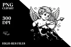 Simple Lineart Cupid, Transparent PNG Product Image 2