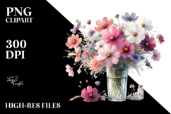 Watercolor Filled with Cosmos | Sublimation | Clipart Product Image 2