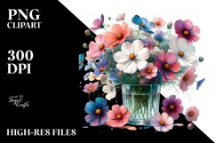 Watercolor Filled with Cosmos | Sublimation | Clipart Product Image 1