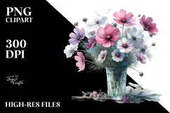 Watercolor Filled with Cosmos | Sublimation | Clipart Product Image 2