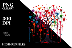 Colorful Simple Tree with Blood and Hearts PNG Product Image 2