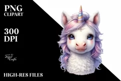 Detailed Baby Unicorn PNG Product Image 1
