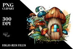 Wooden Stained Mushroom PNG Product Image 2